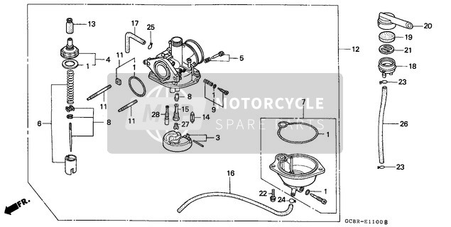 Honda NH80MS 1994 Carburatore per un 1994 Honda NH80MS